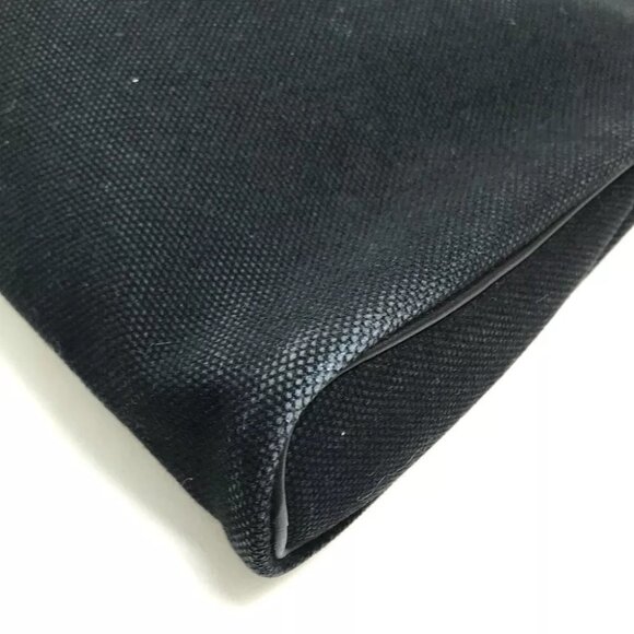 AUTHENTICITY GUARANTEED HERMES Sac Ibu PM Tote Bag Hand Bag Toile H Black - Picture 8 of 12